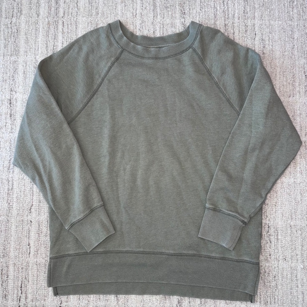 PINK Victoria's Secret Oversized Crewneck Sweatshirt Light Olive Green Size XS